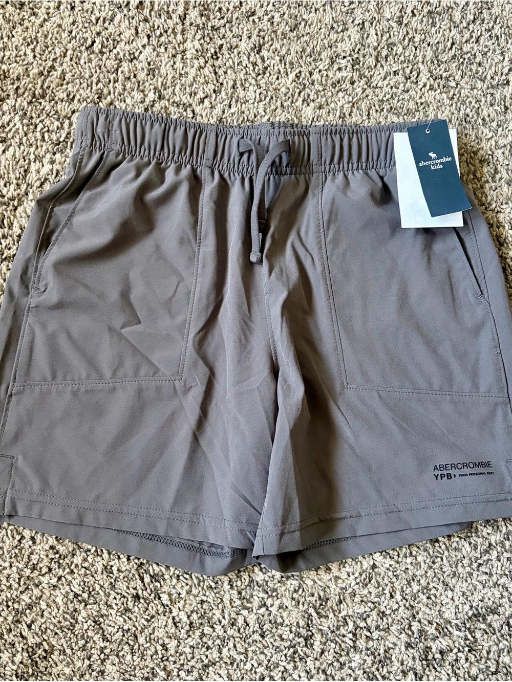 Abercrombie & Fitch YPB Boys Gray Drawstring Active Shorts